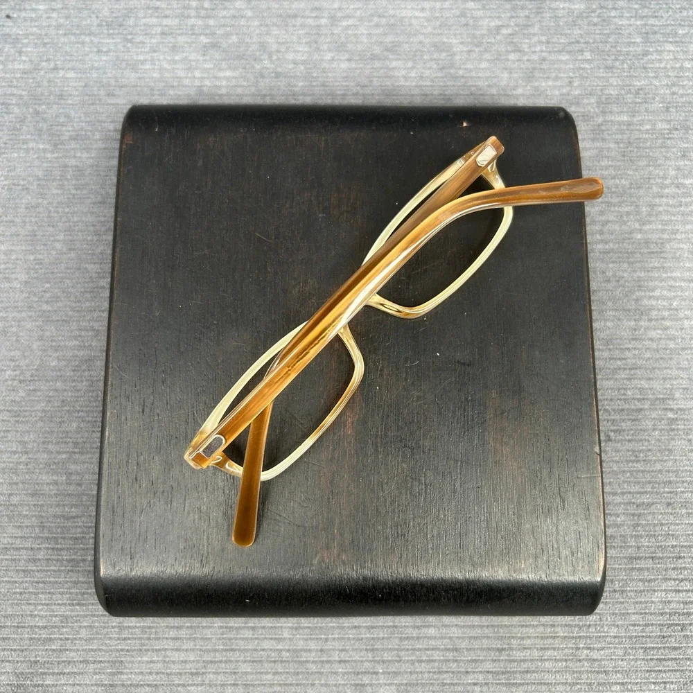 it Eyewear Brown Woodgrain Rectangular Y2k Eyeglass Frames Style 52-14 135 BRN